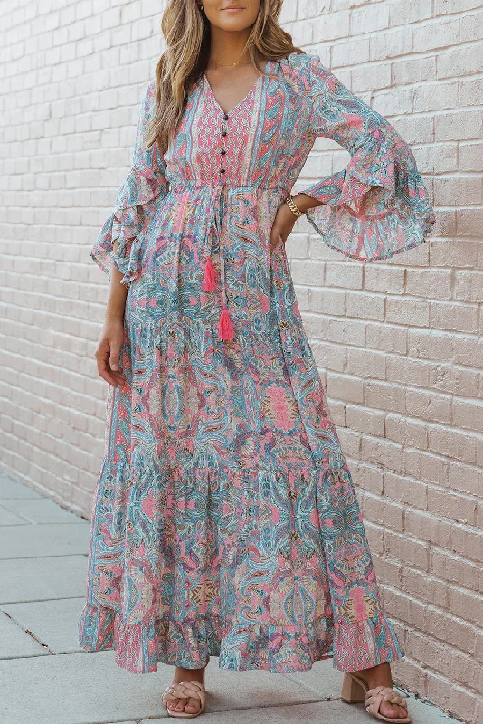 Shop Smart, Save Big!Shop Smart, Save Big!Paisley Ruffle Tiered Maxi Dress