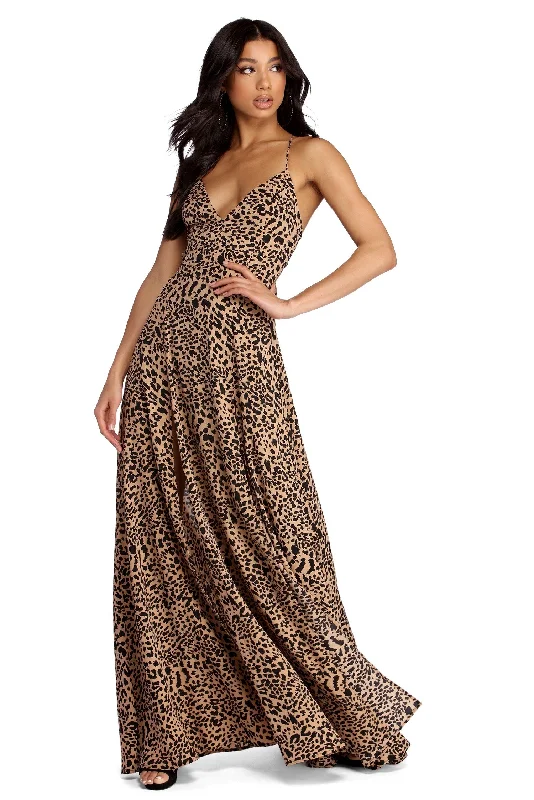 Your Shopping Spree Starts Here!Your Shopping Spree Starts Here!Josie Formal Leopard Lattice Dress Your Shopping Spree Starts Here!Your Shopping Spree Starts Here!Josie Formal Leopard Lattice Dress