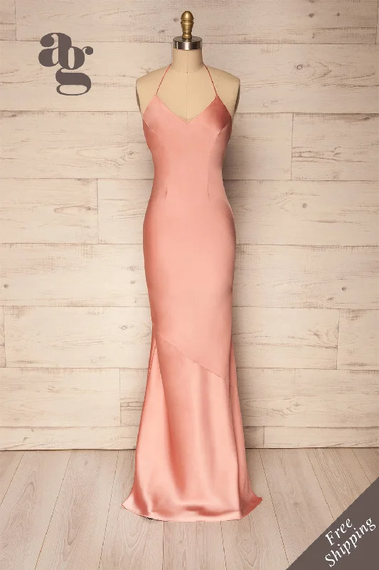 Mega Sale Happening Now!Mega Sale Happening Now!Jude Blush | Backless Silky Halter Dress Mega Sale Happening Now!Mega Sale Happening Now!Jude Blush | Backless Silky Halter Dress