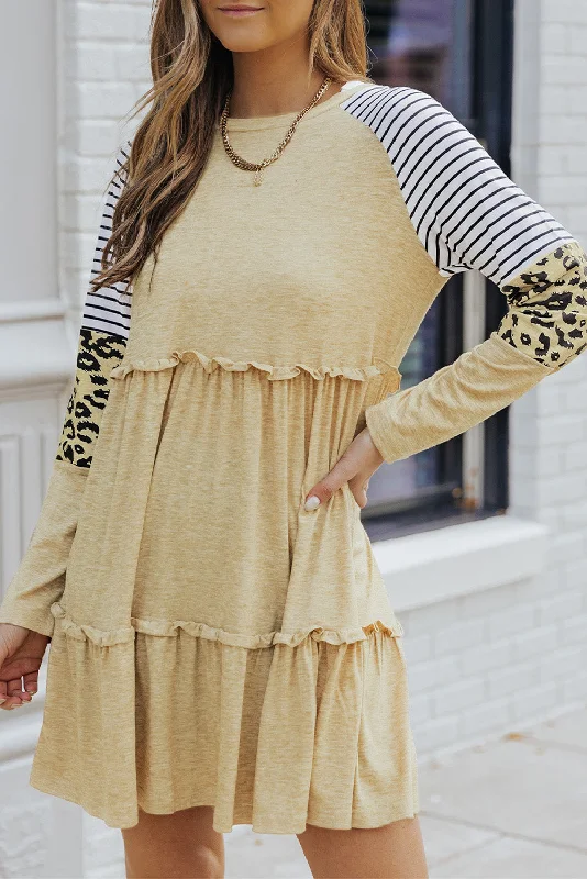 Your Favorite Sale is Back!Your Favorite Sale is Back!Striped Leopard Long Sleeve Dress