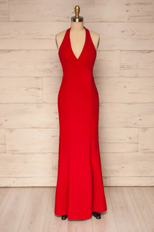 Price Drops You’ll Love!Price Drops You’ll Love!Lubomierz | Red Halter Maxi Dress
