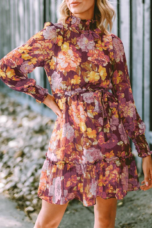 Your Chance to Save is Now!Your Chance to Save is Now!Floral Smocked Mock Neck Dress Your Chance to Save is Now!Your Chance to Save is Now!Floral Smocked Mock Neck Dress
