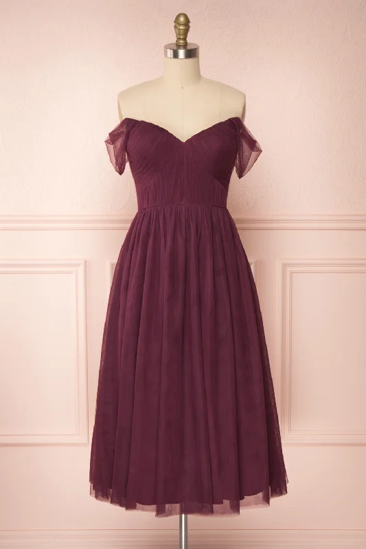 Price Drops You’ll Love!Price Drops You’ll Love!Odette Wine | Midi Tulle Dress