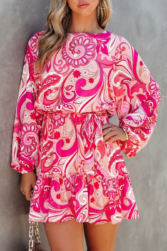 Get It Before It’s Gone!Get It Before It’s Gone!Paisley Long Sleeve Ruffle Dress