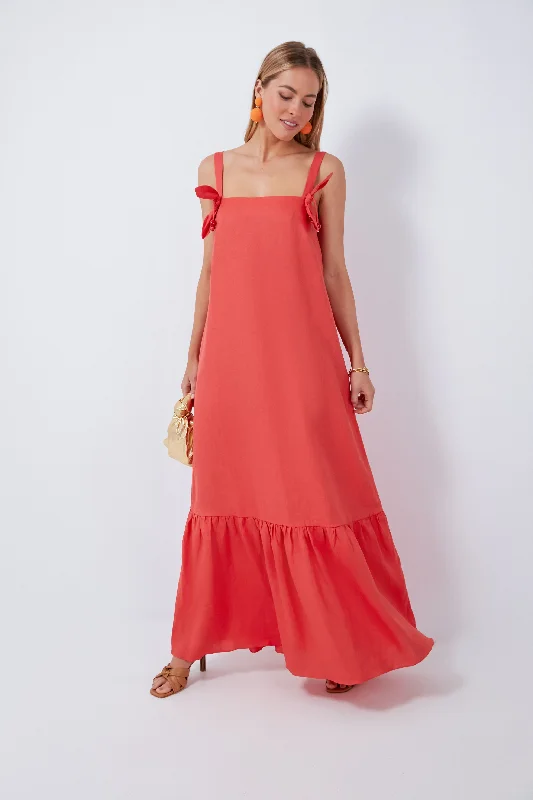 Special Discounts Inside!Special Discounts Inside!Red Cherry Bomb Solid Long Dress with Straps Special Discounts Inside!Special Discounts Inside!Red Cherry Bomb Solid Long Dress with Straps