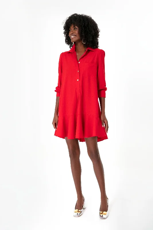 Buy One, Get One Free!Buy One, Get One Free!Red Crepe Callahan Shirt Dress