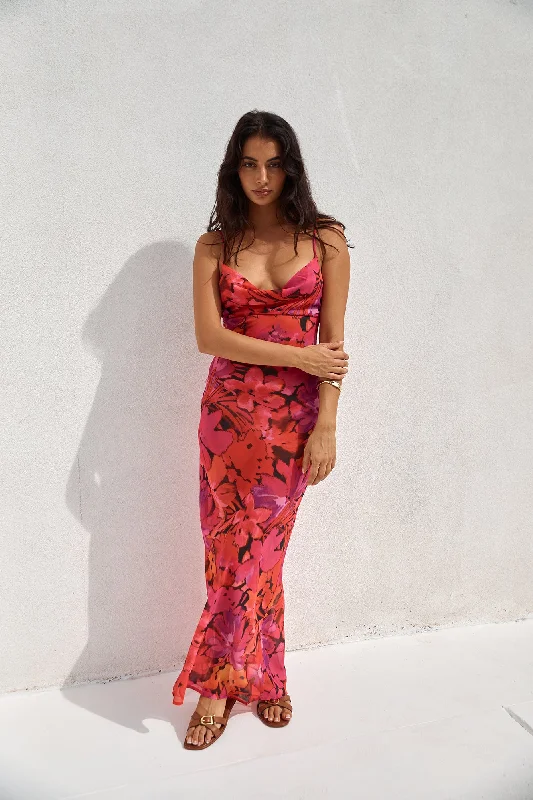 Only a Few Left – Order Now!Only a Few Left – Order Now!RUNAWAY THE LABEL Bad Romance Sheer Maxi Dress Pink Floral Only a Few Left – Order Now!Only a Few Left – Order Now!RUNAWAY THE LABEL Bad Romance Sheer Maxi Dress Pink Floral