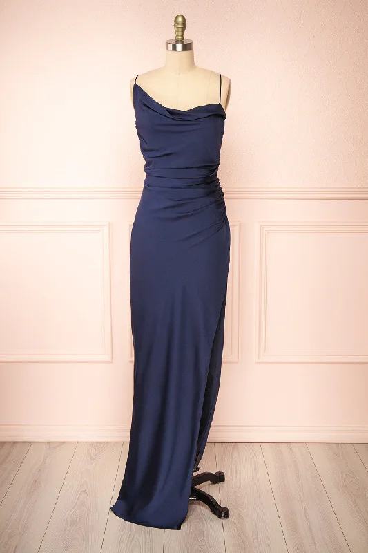 Exclusive Offers You’ll Love!Exclusive Offers You’ll Love!Sevika Navy | Maxi Satin Dress w/ Cowl Neck Exclusive Offers You’ll Love!Exclusive Offers You’ll Love!Sevika Navy | Maxi Satin Dress w/ Cowl Neck