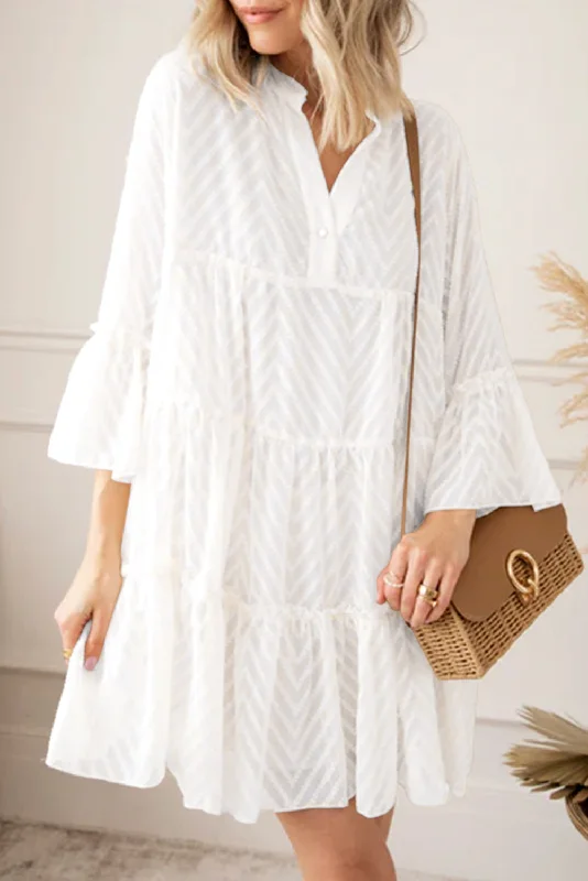 Shop Smart, Save Big!Shop Smart, Save Big!Chevron Bell Sleeve Babydoll Dress
