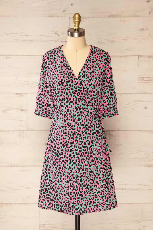 Hot Deals You Can’t Resist!Hot Deals You Can’t Resist!Zekia Pink | Leopard Print Short Sleeve Wrap Dress Hot Deals You Can’t Resist!Hot Deals You Can’t Resist!Zekia Pink | Leopard Print Short Sleeve Wrap Dress