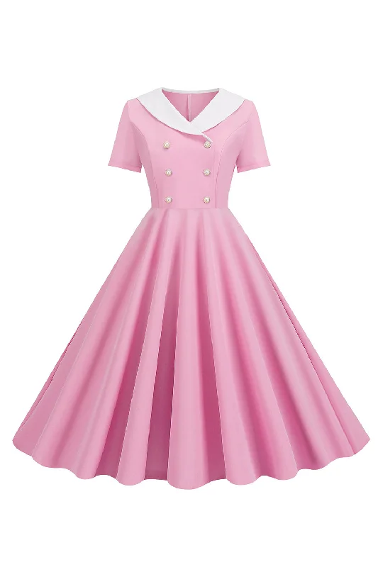 Limited Stock Available!Limited Stock Available!A Line Pink Short Sleeveless 1950s Dress Limited Stock Available!Limited Stock Available!A Line Pink Short Sleeveless 1950s Dress