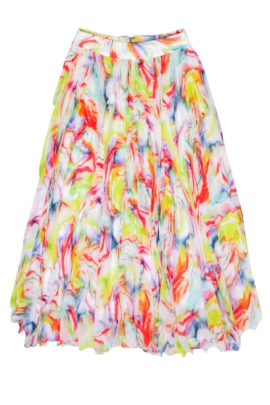 Your Chance to Save is Now!Your Chance to Save is Now!Alice & Olivia - White w/ Multi Color Tie Dye Print Pleated Skirt Sz 0 Your Chance to Save is Now!Your Chance to Save is Now!Alice & Olivia - White w/ Multi Color Tie Dye Print Pleated Skirt Sz 0