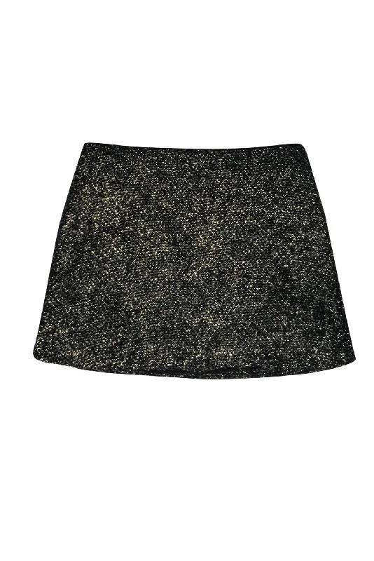 Limited-Time Price Drop!Limited-Time Price Drop!Alice & Olivia - Black & Gold Tweed Miniskirt Sz 6 Limited-Time Price Drop!Limited-Time Price Drop!Alice & Olivia - Black & Gold Tweed Miniskirt Sz 6