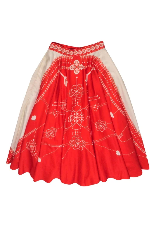 Score Big Savings Today!Score Big Savings Today!AM PM - Red & Cream Printed Circle Skirt Sz 0
