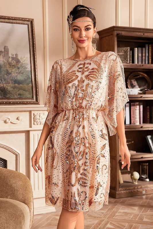 Seasonal Sale – Shop Now!Seasonal Sale – Shop Now!Batwing Sleeves Champagne Sequins 1920s Dress Seasonal Sale – Shop Now!Seasonal Sale – Shop Now!Batwing Sleeves Champagne Sequins 1920s Dress