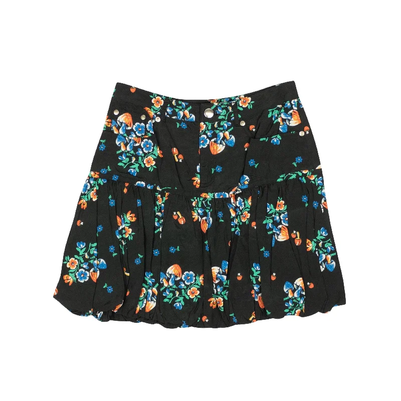 Get Ready to Save!Get Ready to Save!Black And Multicolored Mini Bubble Skirt
