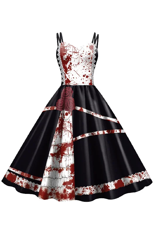 Save More When You Shop More!Save More When You Shop More!Black Halloween A-line Spaghetti Strap Vintage Dress Save More When You Shop More!Save More When You Shop More!Black Halloween A-line Spaghetti Strap Vintage Dress