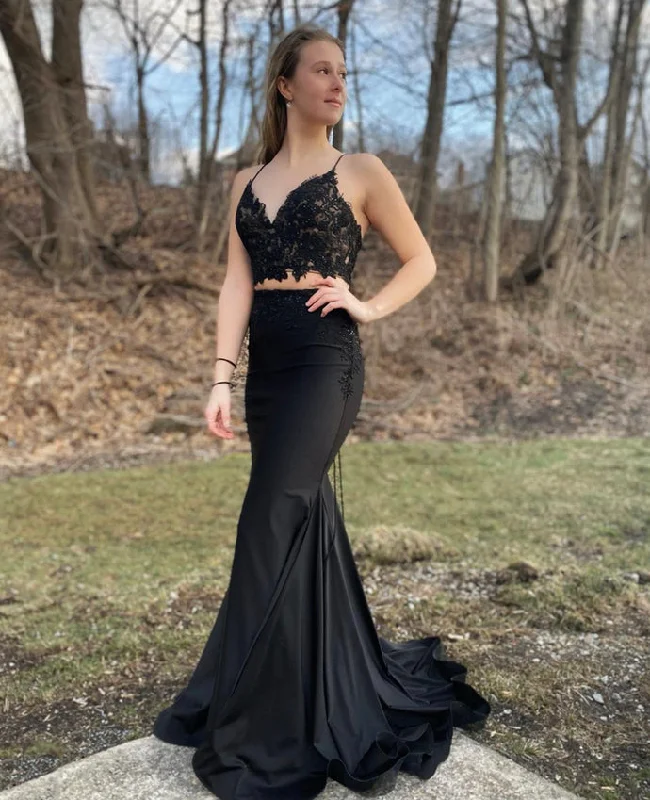 Shop Before It’s Gone!Shop Before It’s Gone!Black lace two pieces prom dress mermaid evening dress, cg20263 Shop Before It’s Gone!Shop Before It’s Gone!Black lace two pieces prom dress mermaid evening dress, cg20263
