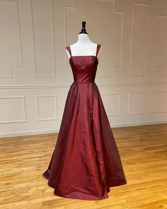 The Best Deals Won’t Wait!The Best Deals Won’t Wait!Burgundy A-line Long Prom Dress    cg20365