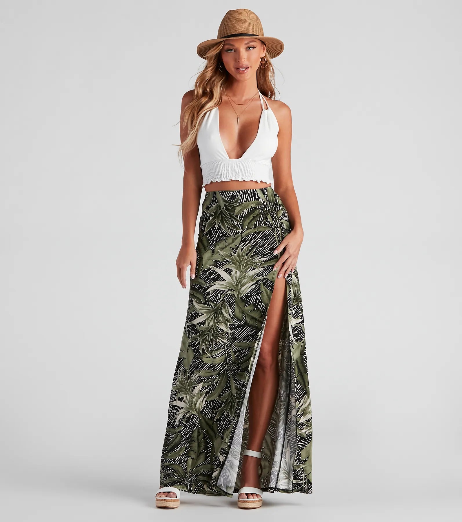 Shop Today, Save Tomorrow!Shop Today, Save Tomorrow!Cali Palms Tropical Slit Maxi Skirt