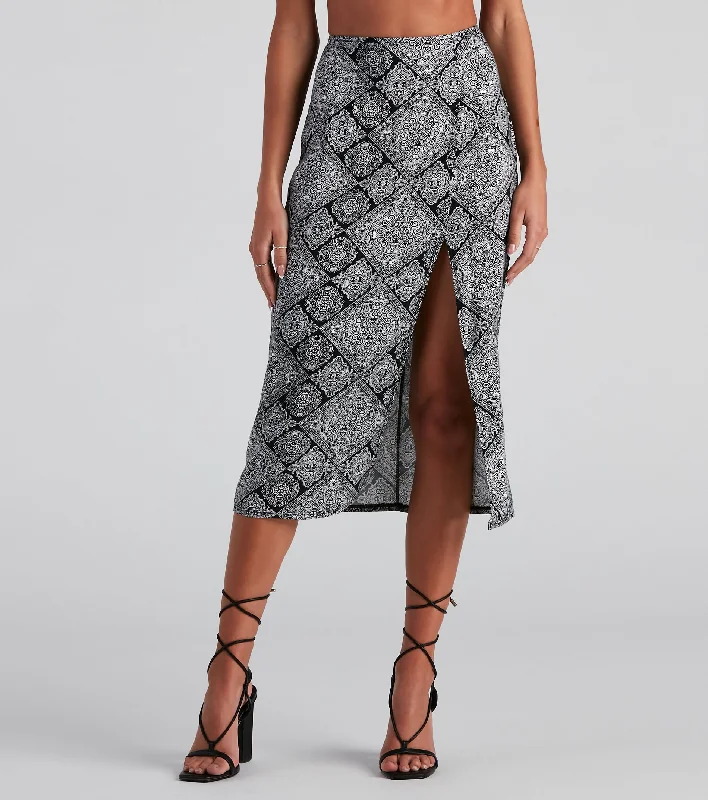 Your Discount is Waiting!Your Discount is Waiting!Challis Boho Slit Midi Skirt