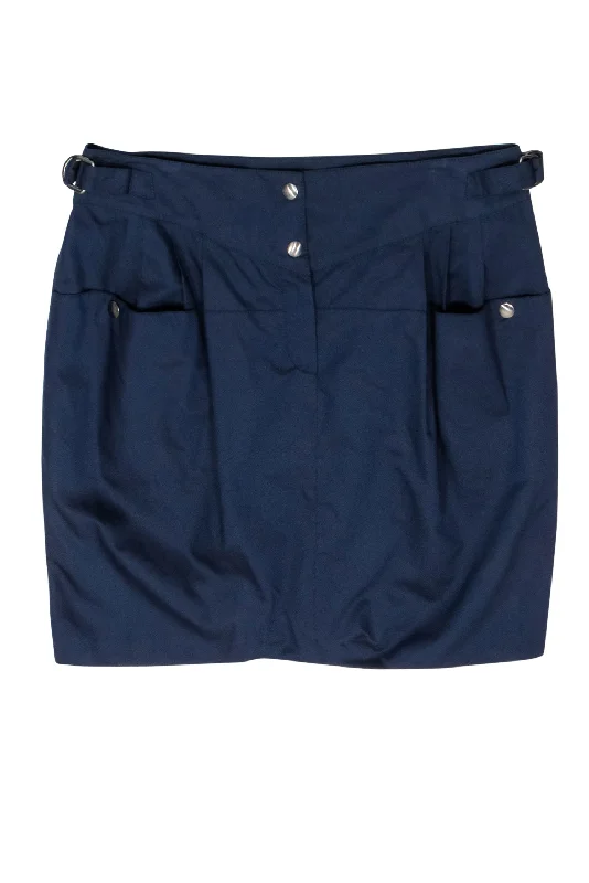Limited Edition, Limited Price!Limited Edition, Limited Price!Emilio Pucci - Navy Blue Mini Skirt w/ Buckle Detail Sz 10 Limited Edition, Limited Price!Limited Edition, Limited Price!Emilio Pucci - Navy Blue Mini Skirt w/ Buckle Detail Sz 10