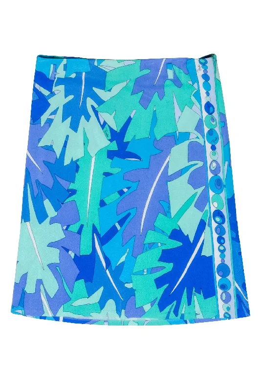 Huge Price Cuts Await!Huge Price Cuts Await!Emilio Pucci - Blue & Green Abstract Leaf Print Skirt Sz 6 Huge Price Cuts Await!Huge Price Cuts Await!Emilio Pucci - Blue & Green Abstract Leaf Print Skirt Sz 6