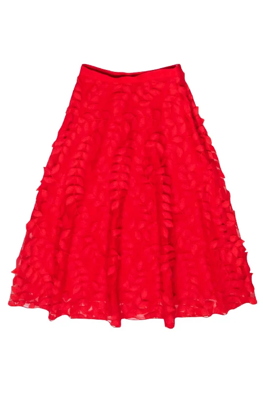More Discounts, More Joy!More Discounts, More Joy!Eva Franco - Red 3D Leaf Textured Midi Dress Sz 0 More Discounts, More Joy!More Discounts, More Joy!Eva Franco - Red 3D Leaf Textured Midi Dress Sz 0