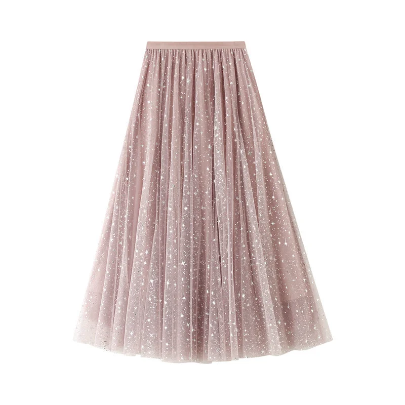 Must-Have Deals Inside!Must-Have Deals Inside!Female 2022 Starry Sky Sparkling Mesh Tulle Long Skirt VD1693 Korean Style High Waist Black Grey Women Skirt faldas Must-Have Deals Inside!Must-Have Deals Inside!Female 2022 Starry Sky Sparkling Mesh Tulle Long Skirt VD1693 Korean Style High Waist Black Grey Women Skirt faldas