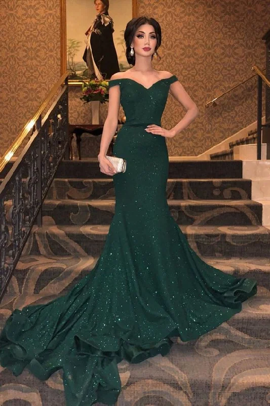 Limited-Time Price Drop!Limited-Time Price Drop!glitter off the shoulder green prom dress 2021 cg20241 Limited-Time Price Drop!Limited-Time Price Drop!glitter off the shoulder green prom dress 2021 cg20241