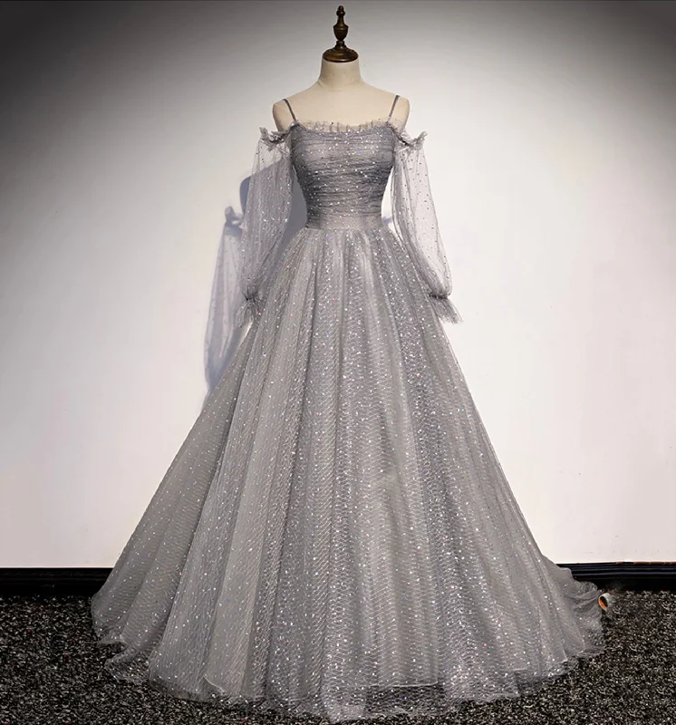 Upgrade for Less!Upgrade for Less!GRAY TULLE SEQUINS LONG A LINE PROM DRESS EVENING DRESS cg20293 Upgrade for Less!Upgrade for Less!GRAY TULLE SEQUINS LONG A LINE PROM DRESS EVENING DRESS cg20293