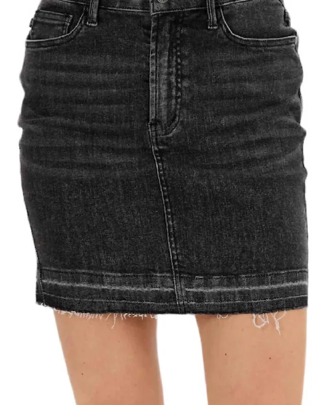 Buy More, Save More!Buy More, Save More!High Waist Release Hem Skirt In Washed Black Buy More, Save More!Buy More, Save More!High Waist Release Hem Skirt In Washed Black