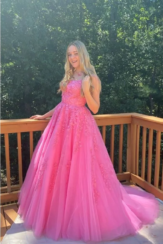 Flash Sale – Act Fast!Flash Sale – Act Fast!Hot Pink Lace Tulle Appliques Long Prom Dress cg20345 Flash Sale – Act Fast!Flash Sale – Act Fast!Hot Pink Lace Tulle Appliques Long Prom Dress cg20345