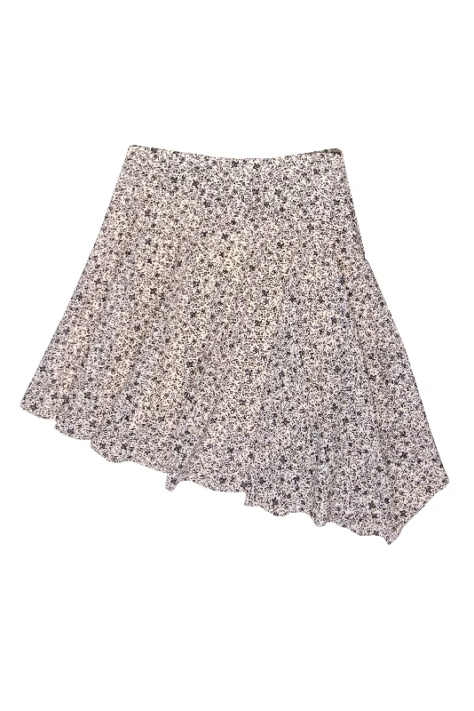 Limited-Time Price Drop!Limited-Time Price Drop!Joie - Cream & Black Floral Print Asymmetrical Mini Skirt Sz 12 Limited-Time Price Drop!Limited-Time Price Drop!Joie - Cream & Black Floral Print Asymmetrical Mini Skirt Sz 12