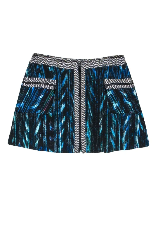 Amazing Prices You Can’t Resist!Amazing Prices You Can’t Resist!Kenzo - Teal Front Zip Mini Skirt w/ Contrast Trim Sz M