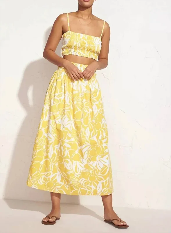Time to Snag a Bargain!Time to Snag a Bargain!Kiera Skirt In El Marsa Floral Print Marigold Time to Snag a Bargain!Time to Snag a Bargain!Kiera Skirt In El Marsa Floral Print Marigold