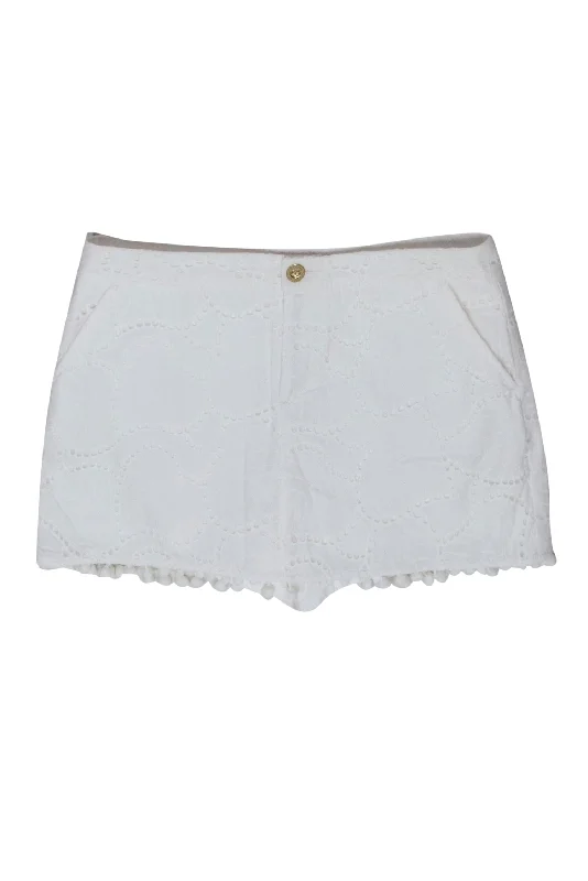 Shop Smart, Save Big!Shop Smart, Save Big!Lilly Pulitzer - White Eyelet Skort w/ Ball Fringe Trim Sz 8 Shop Smart, Save Big!Shop Smart, Save Big!Lilly Pulitzer - White Eyelet Skort w/ Ball Fringe Trim Sz 8