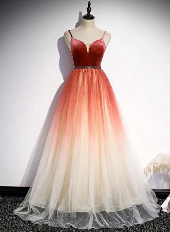 Unbeatable Prices!Unbeatable Prices!long prom dress Beautiful Red Velvet And Gradient Tulle Beaded Party Dress, Straps Long Formal Gown cg20252 Unbeatable Prices!Unbeatable Prices!long prom dress Beautiful Red Velvet And Gradient Tulle Beaded Party Dress, Straps Long Formal Gown cg20252