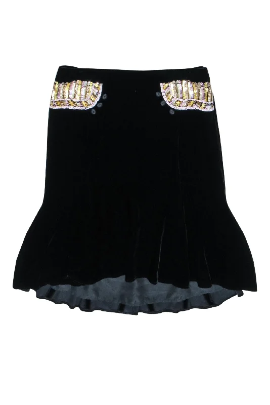 Only a Few Left – Order Now!Only a Few Left – Order Now!Marc Jacobs - Black Velour w/ Beaded & Sequin Waist Embellished Skirt Sz 10