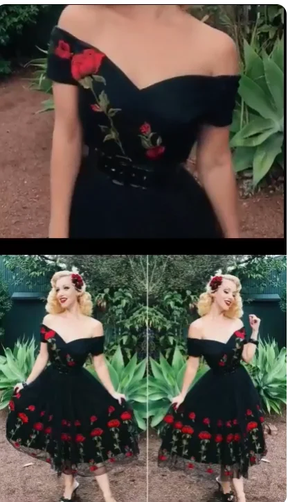 Find the Best Deals Here!Find the Best Deals Here!Off the shoulder black tea length prom dress with rose floral embroidery cg20258 Find the Best Deals Here!Find the Best Deals Here!Off the shoulder black tea length prom dress with rose floral embroidery cg20258