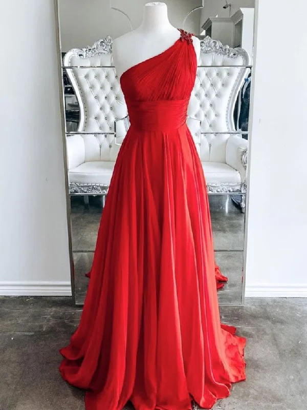 Buy One, Get One Free!Buy One, Get One Free!One Shoulder Backless Red Chiffon Long Prom Dresses cg20242 Buy One, Get One Free!Buy One, Get One Free!One Shoulder Backless Red Chiffon Long Prom Dresses cg20242