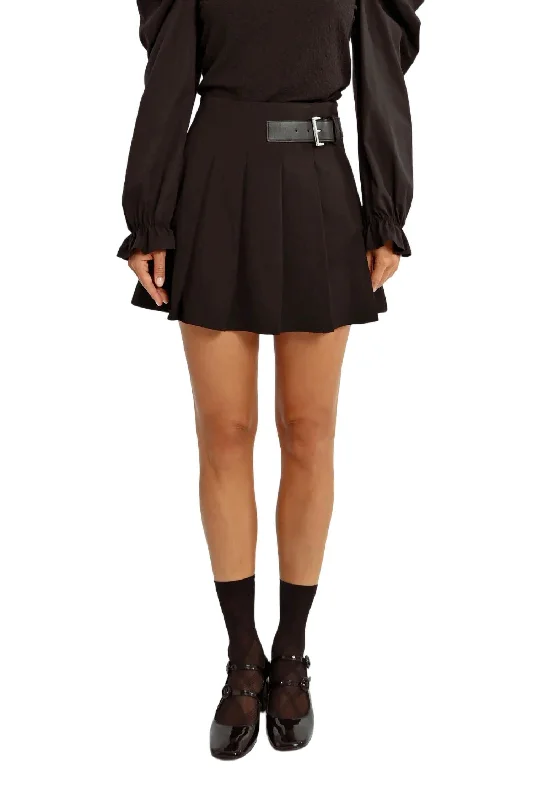 Your Shopping Spree Starts Here!Your Shopping Spree Starts Here!Parisan Pleat Buckle Skirt In Black Your Shopping Spree Starts Here!Your Shopping Spree Starts Here!Parisan Pleat Buckle Skirt In Black