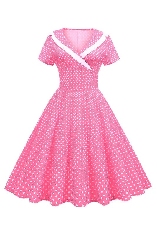 Exclusive Offers You’ll Love!Exclusive Offers You’ll Love!Pink Polka Dots V-Neck Short Sleeves 1950s Dress Exclusive Offers You’ll Love!Exclusive Offers You’ll Love!Pink Polka Dots V-Neck Short Sleeves 1950s Dress