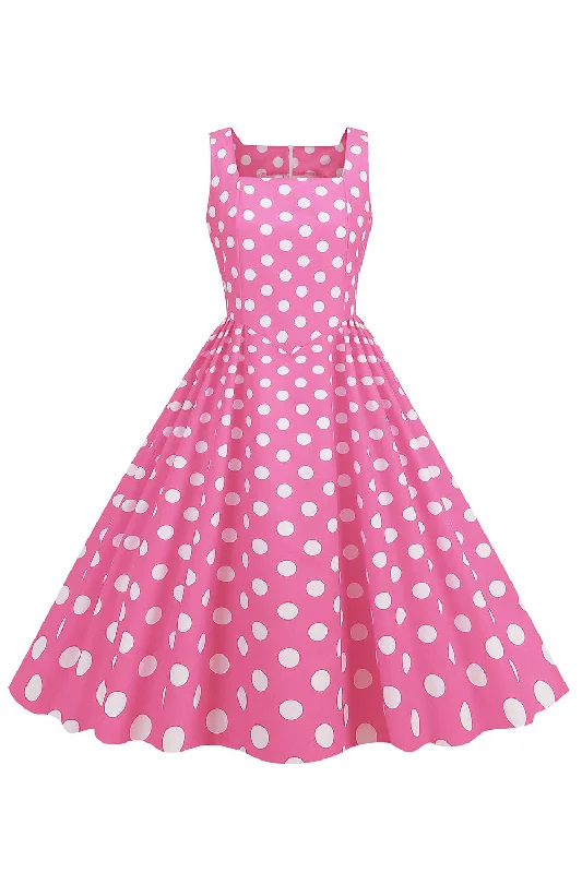 Unbeatable Prices!Unbeatable Prices!Polka Dots Pink Sleeveless 1950s Dress