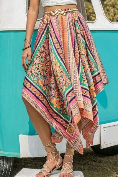 Today’s Deals, Tomorrow’s Regrets!Today’s Deals, Tomorrow’s Regrets!Printed High Waist Handkerchief Hem Skirt Today’s Deals, Tomorrow’s Regrets!Today’s Deals, Tomorrow’s Regrets!Printed High Waist Handkerchief Hem Skirt