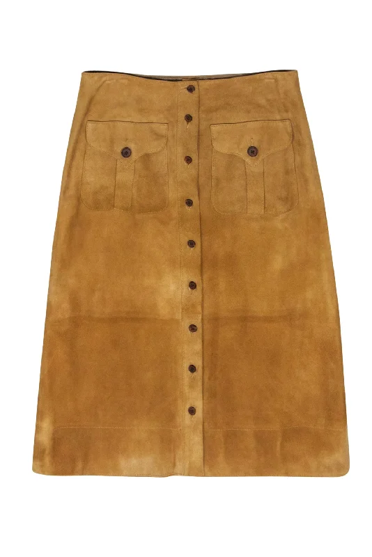 Exclusive Savings This Week!Exclusive Savings This Week!Ralph Lauren - Tan Leather Suede Button Down Skirt Sz 6 Exclusive Savings This Week!Exclusive Savings This Week!Ralph Lauren - Tan Leather Suede Button Down Skirt Sz 6
