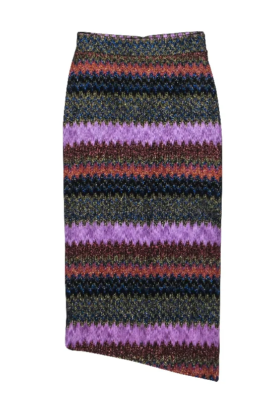 Stock Up and Save!Stock Up and Save!Ramy Brook - Purple w/ Multi-Color Metallic Chevron Print Midi Skirt Sz S Stock Up and Save!Stock Up and Save!Ramy Brook - Purple w/ Multi-Color Metallic Chevron Print Midi Skirt Sz S
