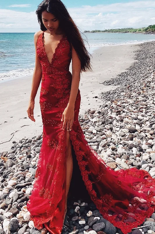 Score Big Savings Today!Score Big Savings Today!Red Lace Evening Dresses with Beaded Floral Appliques Score Big Savings Today!Score Big Savings Today!Red Lace Evening Dresses with Beaded Floral Appliques