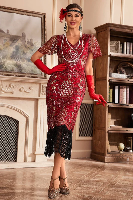 Get More, Spend Less – Shop Now!Get More, Spend Less – Shop Now!Red V Neck Fringe 1920s Gatsby Dress With Sequins Get More, Spend Less – Shop Now!Get More, Spend Less – Shop Now!Red V Neck Fringe 1920s Gatsby Dress With Sequins