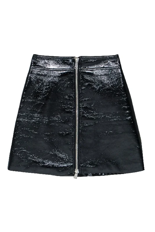 One Click Away from Big Savings!One Click Away from Big Savings!Ronny Kobo - Black Faux Patent Leather Zip-Front Mini Skirt Sz XS One Click Away from Big Savings!One Click Away from Big Savings!Ronny Kobo - Black Faux Patent Leather Zip-Front Mini Skirt Sz XS